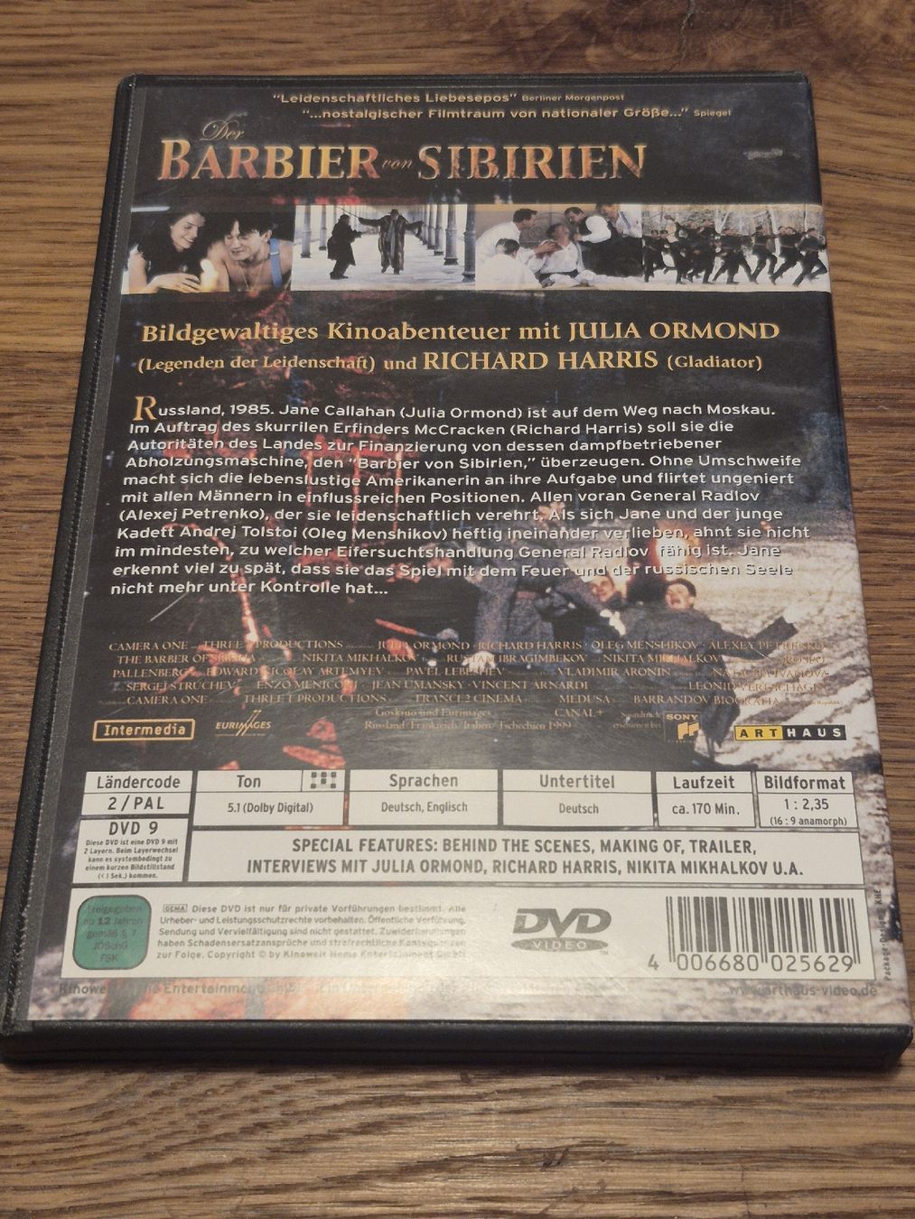 Tutti i DVDs: Der Barbier von Sibirien - Richard Harris & Julia Ormond DVD – Usato da Oberembrach venduto da giu_7ksd 1