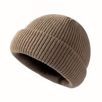 Warme Wintermütze Beanie Mütze Kappe gestrickt khaki