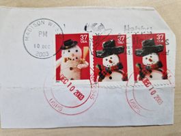 Briefumarkenserie Schneemann Weihnachten 2003-2004