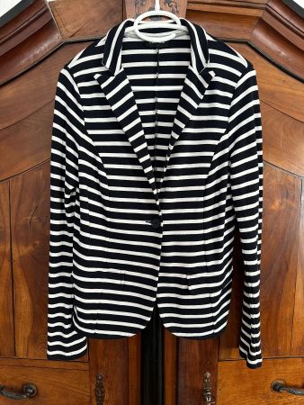 Schwarz-weiss gestreifter Taifun Blazer (38)