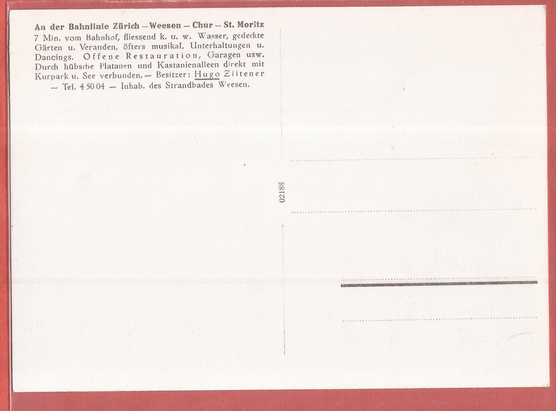 Cartes postales: Weesen - Strandhotel mit Walensee - ca. 1950 – D'occasion à Fislisbach par Porano 1