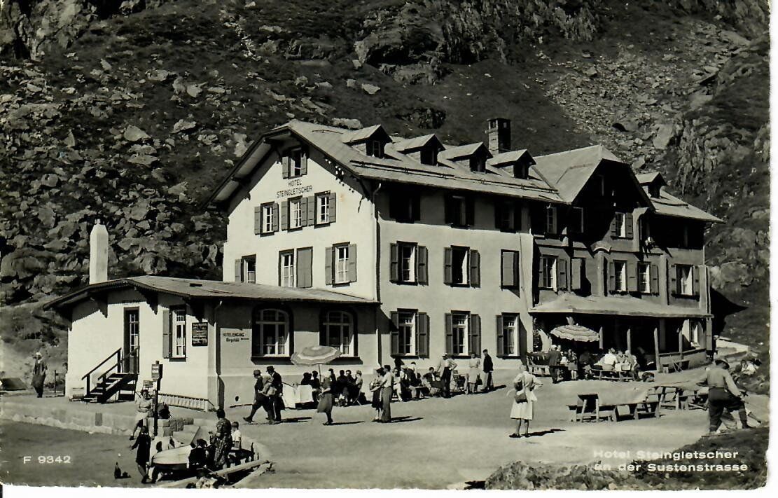 Cartoline postali: Hotel Steingletscher 1949 - Sustenstrasse – Usato da Hochdorf venduto da Ziegel-16