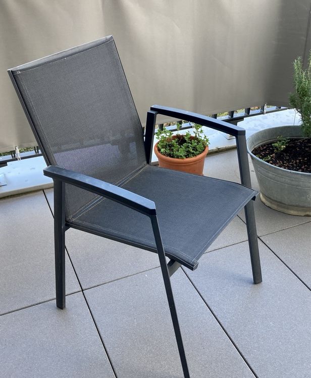 Gartenstühle Metall/Kunststoffgeflecht anthrazit Kaufen auf Ricardo