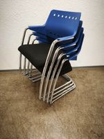 4x Freischwinger Stühle Stapelstühle Girsberger 3300 Blau