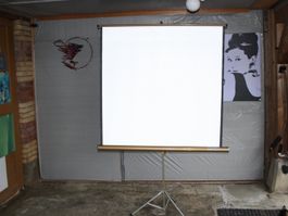 VINTAGE LEINWAND FÜR 8 SPUR FILM DIA BEAMER
