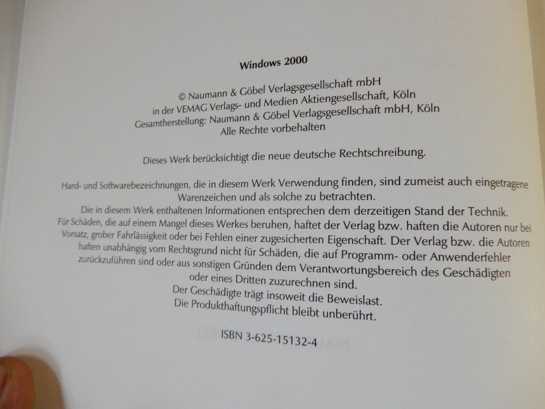 Libri: Windows 2000 - Das Anwenderbuch - Top Zustand – Usato da Erstfeld venduto da Mario_boe0 3