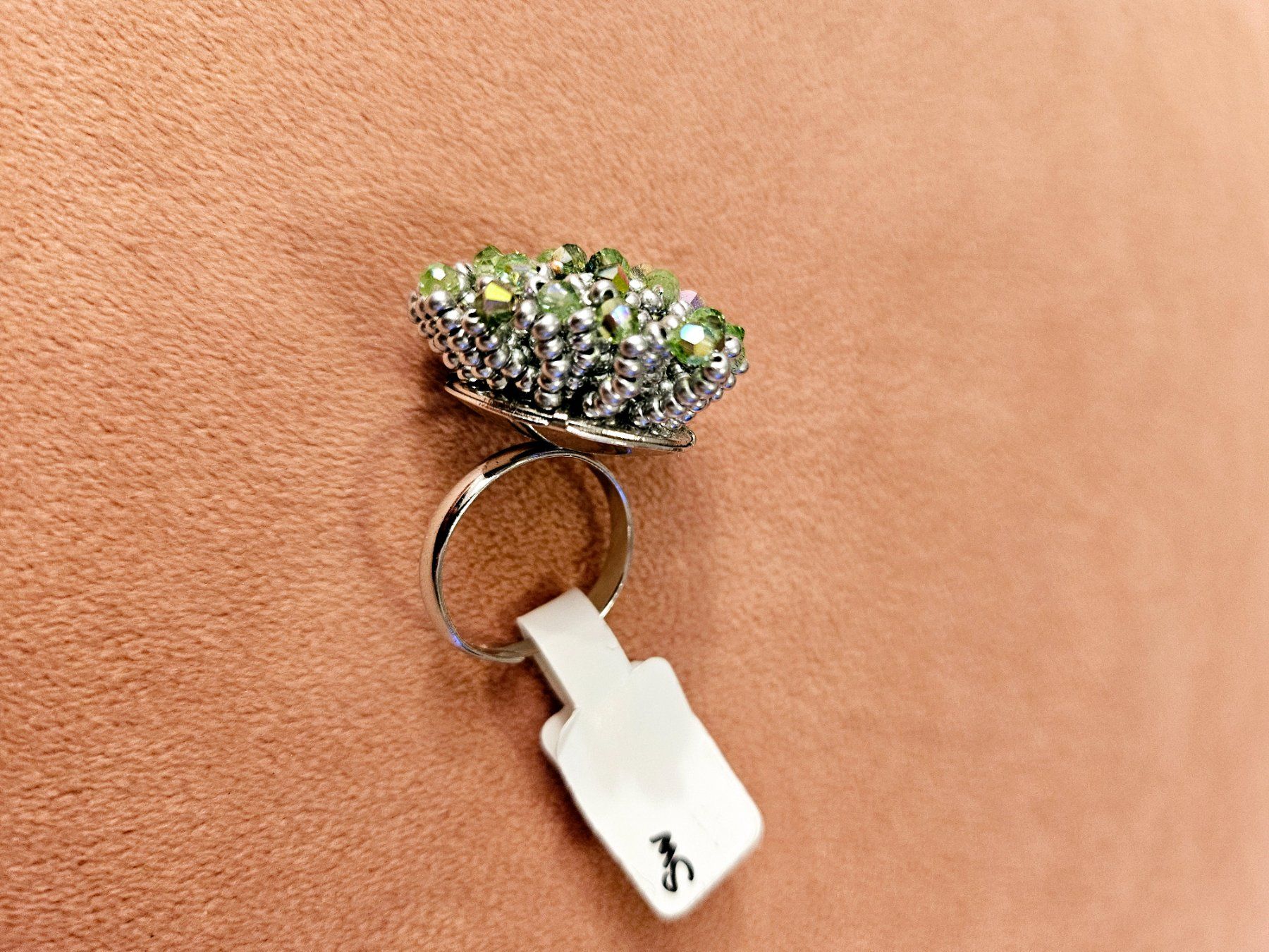 Anelli: Funkelnder Ring aus Swarovski Perlen grün – Nuovo (secondo la descrizione) da Dietikon venduto da Eleda 3