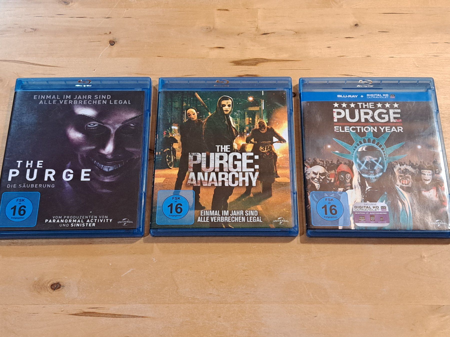 Tutti i DVDs: Set mit 3 Blu-Rays, THE PURGE 1, 2 und 3 – Nuovo (secondo la descrizione) da Unterseen venduto da Kanica