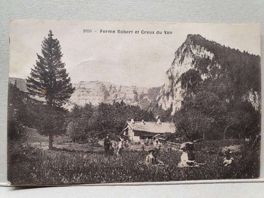 Cartoline postali: CREUX-DU-VAN    -  Ferme Robert - 1913 – Usato da Delémont venduto da Domdom1