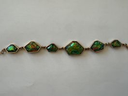 Armband, grün blau gold schimmernd