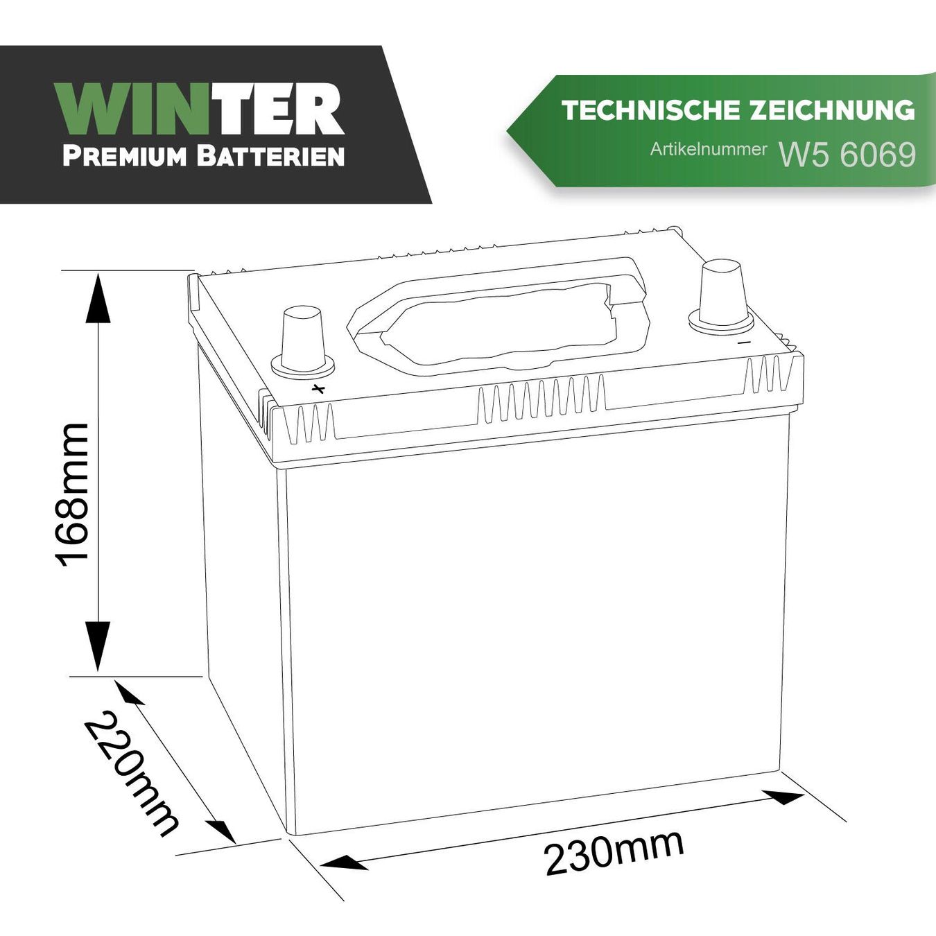Batterie: Winter Asia Autobatterie 12V 60AH – Nuovo e nell'imballaggio originale da Bottighofen venduto da zaap 4
