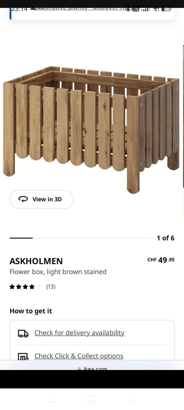 Ikea Pots de fleurs: ASKHOLMEN Flower box light brown stained – D'occasion à Bottmingen par nid_2vwr