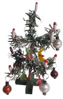 Weihnachtsschmuck antik - Christbaum Federbäumchen