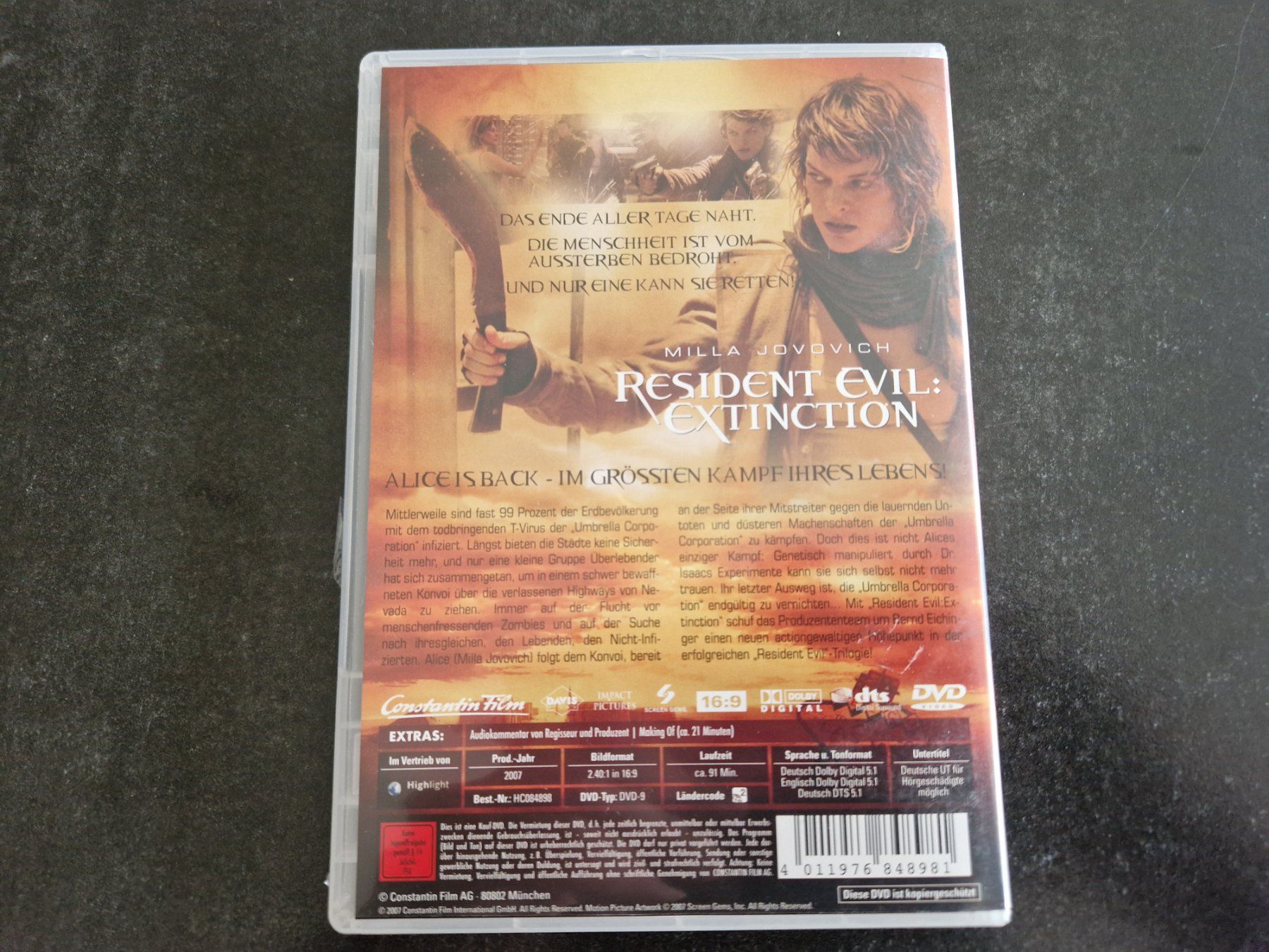 Tutti i DVDs: Resident Evil: Extinction DVD – Usato da Buchs SG venduto da Herc01 2