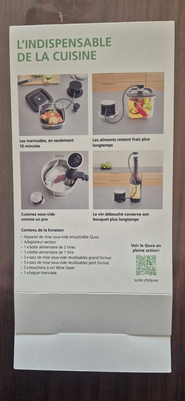 Elettrodomestici da cucina: Appareil de mise sous-vide encastrable Quva – Nuovo e nell'imballaggio originale da Les Hauts-Geneveys venduto da Topolino_73 4