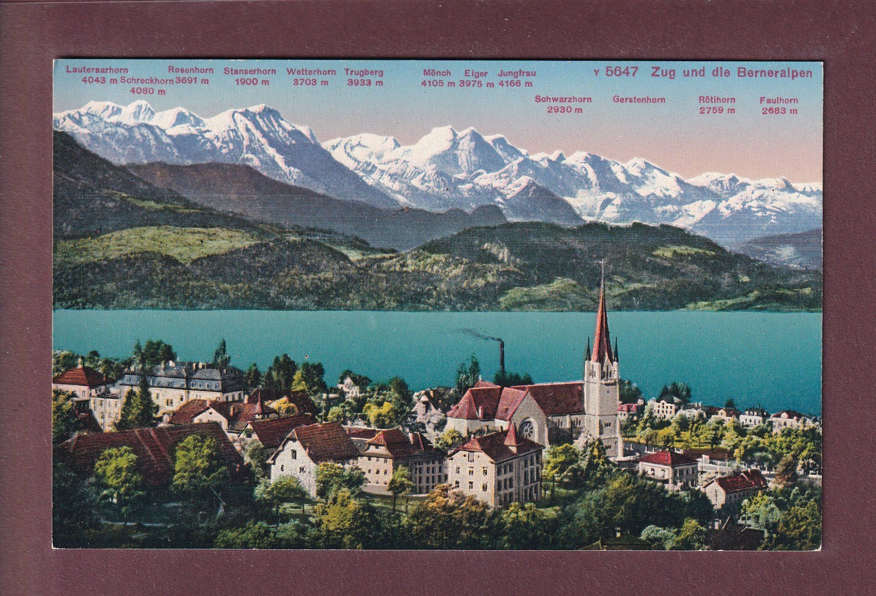 Cartoline postali: ZUG - Berneralpen – Usato da Pully venduto da nicecards