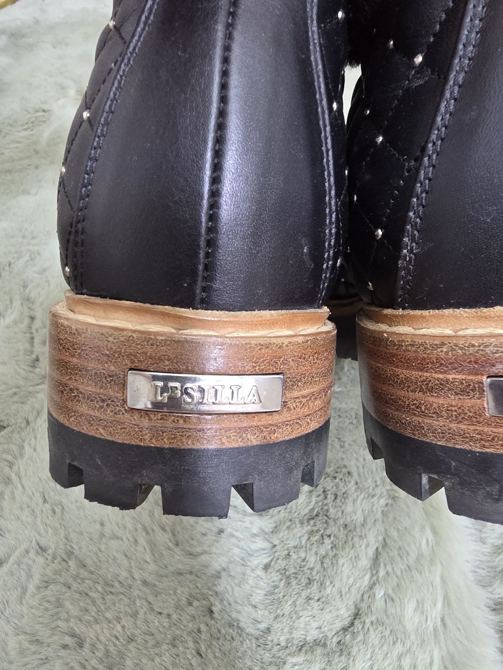 Damenschuhe: Lesilla Boots Black Leather Studded Fur Lined Size 37 – Neu (gemäss Beschreibung) aus Brüttisellen von par_8zbj 4