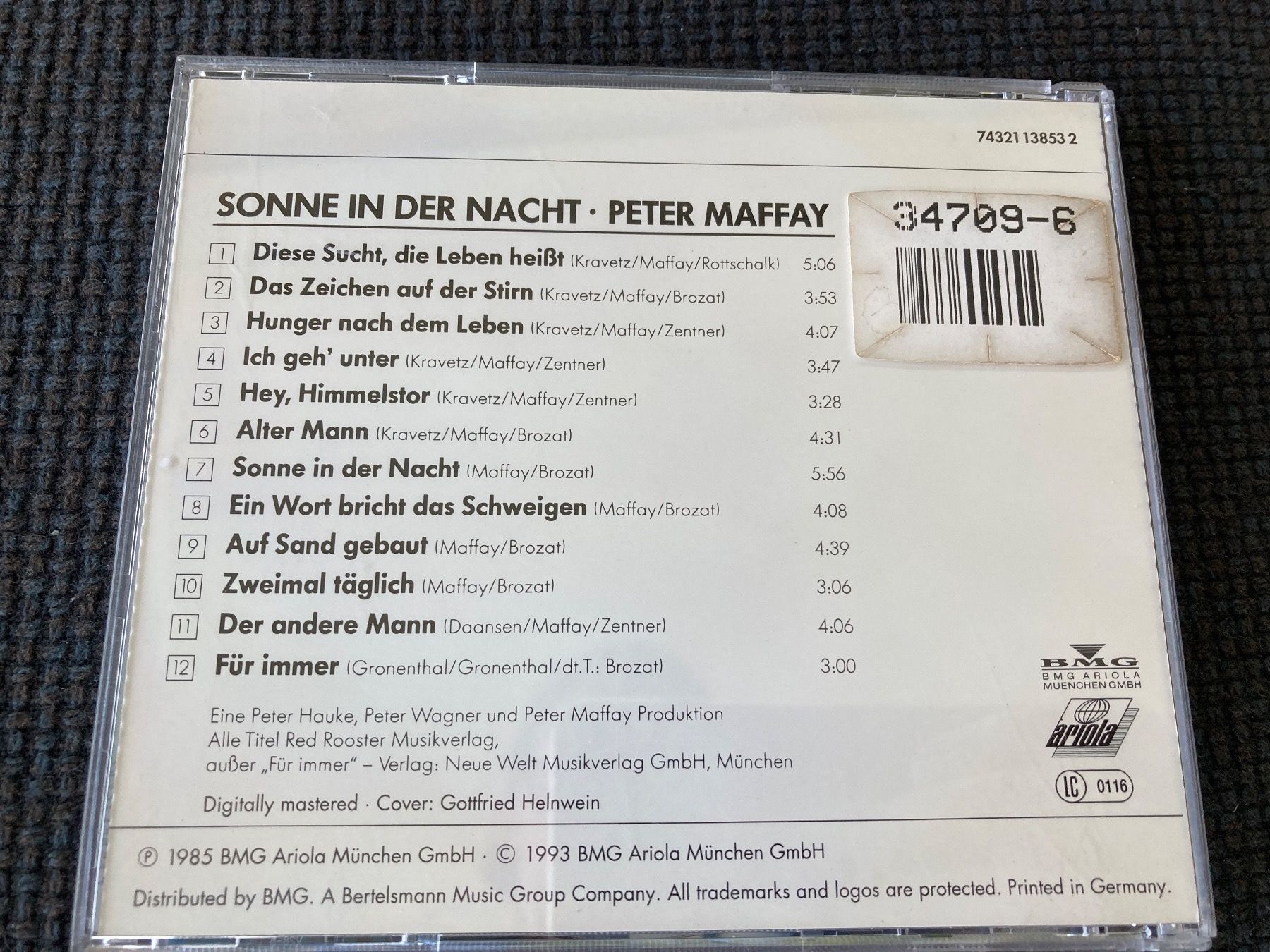 CDs: CD, Peter Maffay, Sonne in der Nacht – Gebraucht aus Baden von Yoyo1 1