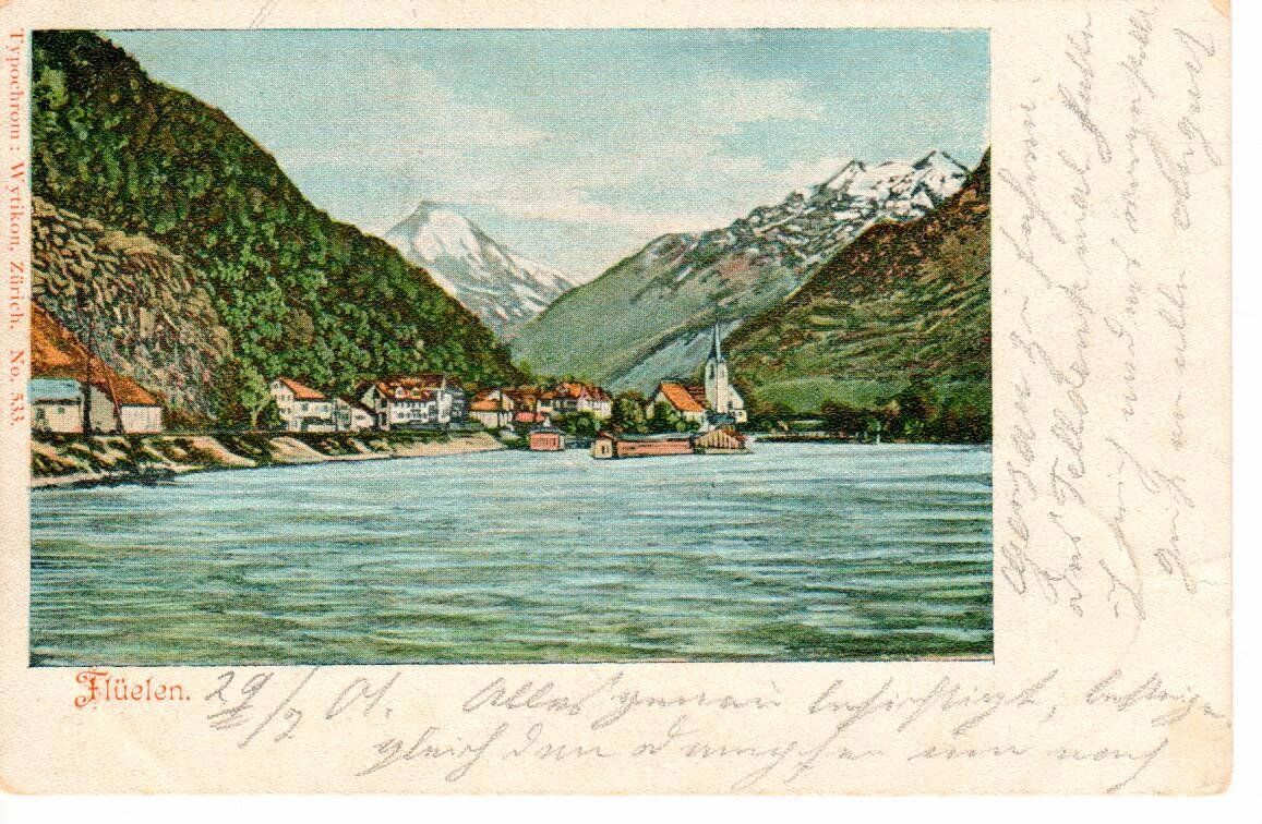 Cartoline postali: AK Flühlen 1901 Schiffpost – Usato da Wolhusen venduto da Curver9