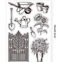 Neues Set  Motivstempel Garten, Tor, Blumen
