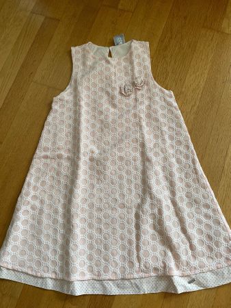 Schönes Sommerkleid Gr. 144, neuwertig, rosa/weiss gemust...