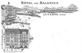 Luzern Lucerne / Hotel des Balances (rare Postkarte)