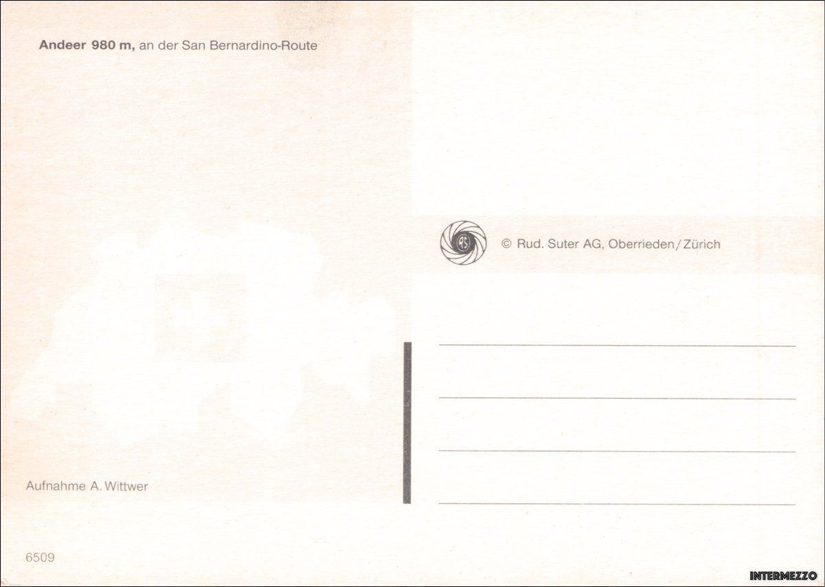 Cartoline postali: Postauto // Andeer Saurer San Bernardino – Usato da Basel venduto da intermezzo12 1