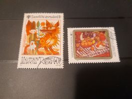 Lot de 2 timbres hongrois vintage - Magyar Posta🎨🖼️ (50)