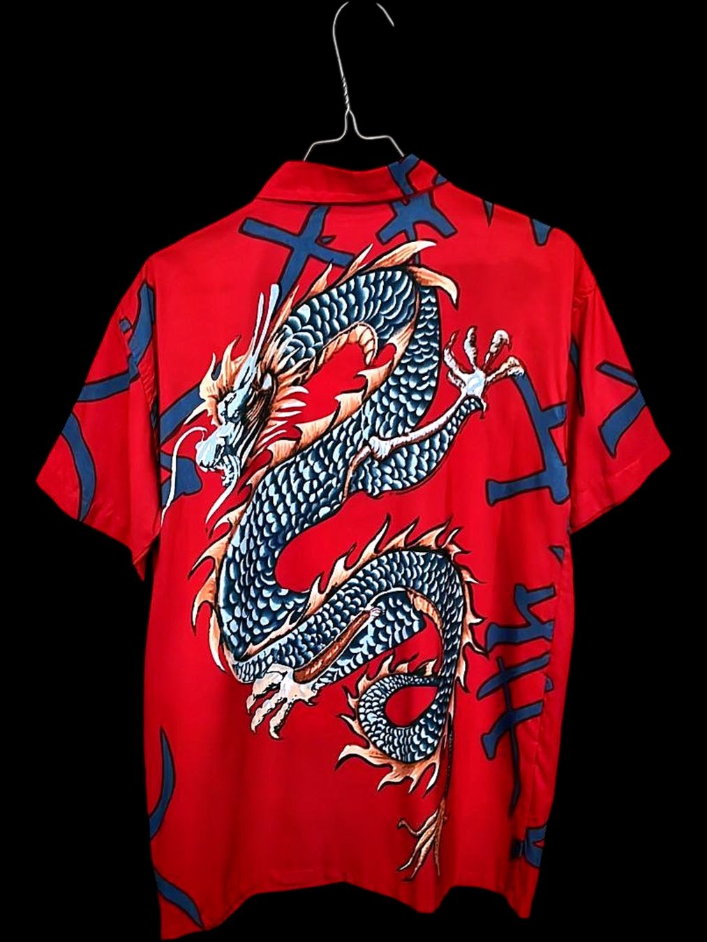 Quiksilver Camicie: Silver Stripe Rot Drachenprint Button-Down Hemd - Größe S – Usato da Zug venduto da vinokilo 4