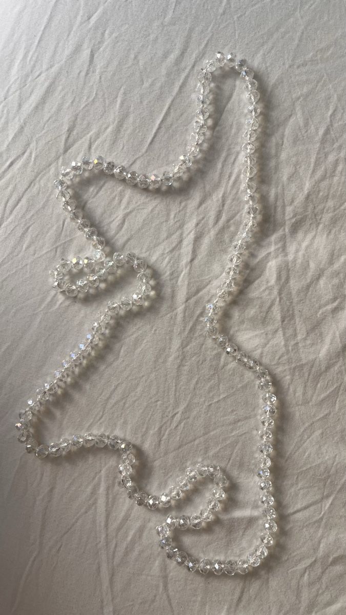Catenine: Collana Vetro lunga perle trasparenti strass ottimo stato – Usato da Lugano venduto da yul_fhg2 3
