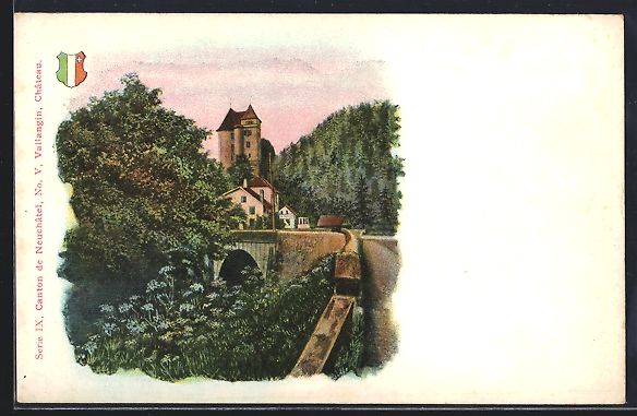 Ansichtskarten: Litho Valangin /Neuchâtel, Château – Gebraucht aus Berlin von bartko-reher
