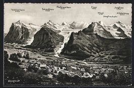 Grindelwald, Ortsansicht, Gipfelpanorama