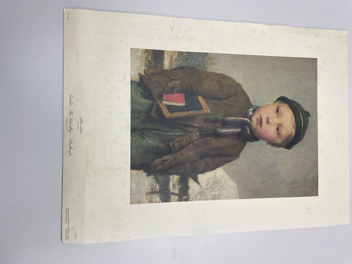 Poster & Bilder: Albert Anker - Schulknabe - Seltene Kunstdruck Nr. 7438 – Gebraucht aus Volketswil von Edwiga01