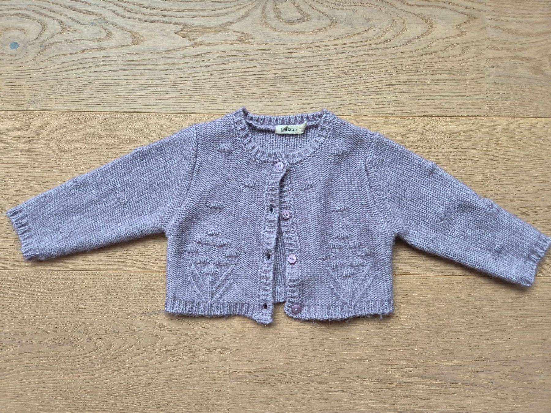 Giacche & Cappotti: Strickjacke Sfera, Gr. 68-80cm, Lila – Usato da Goldau venduto da simona.dettling
