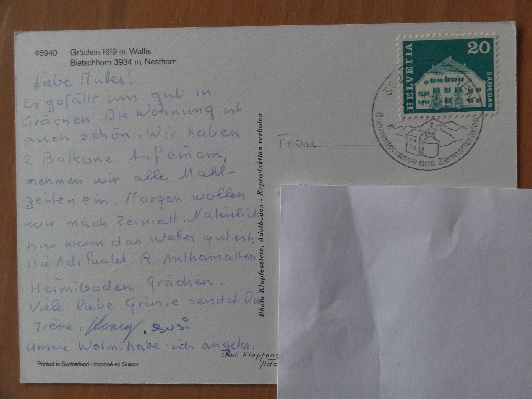 Cartoline postali: Grächen - 1971 – Usato da St Léonard venduto da Riglin 1