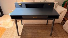 Schöner Schreibtisch/ Sekretär mit 3 Schubladen, Blau