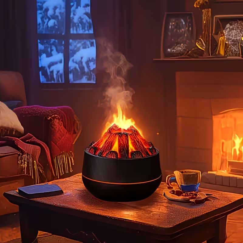 Umidificatori d'aria: Flammen-Luftbefeuchter mit Aroma-Diffusor und LED-Nachtlicht – Nuovo e nell'imballaggio originale da stans venduto da Kapferdesign 2