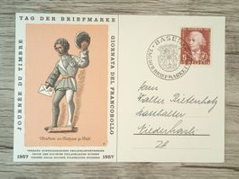 TR54 Carte postale + Timbre Suisse 1957
