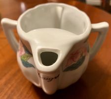 Saucière gras-maigre vintage. Porcelaine de Paris Abondance