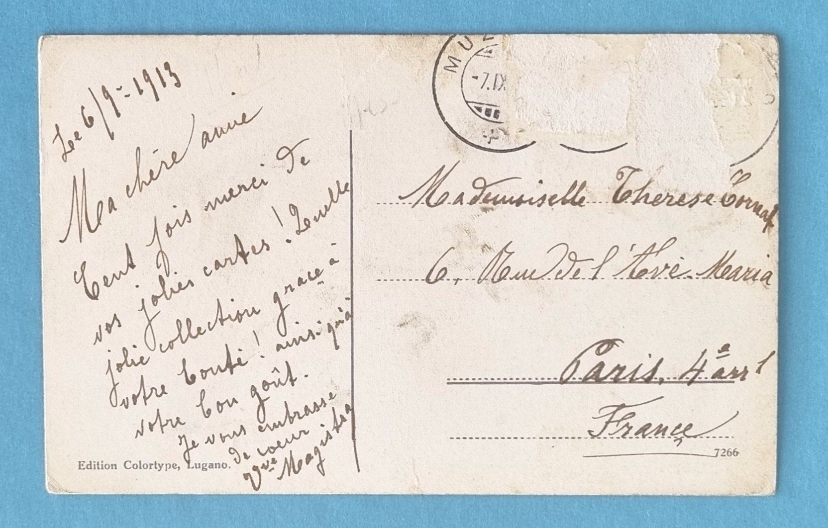 Ansichtskarten: Melide - Dampzug mit Güterwagen - Dampfschiff - 1913 – Gebraucht aus Rothrist von RROENK 1