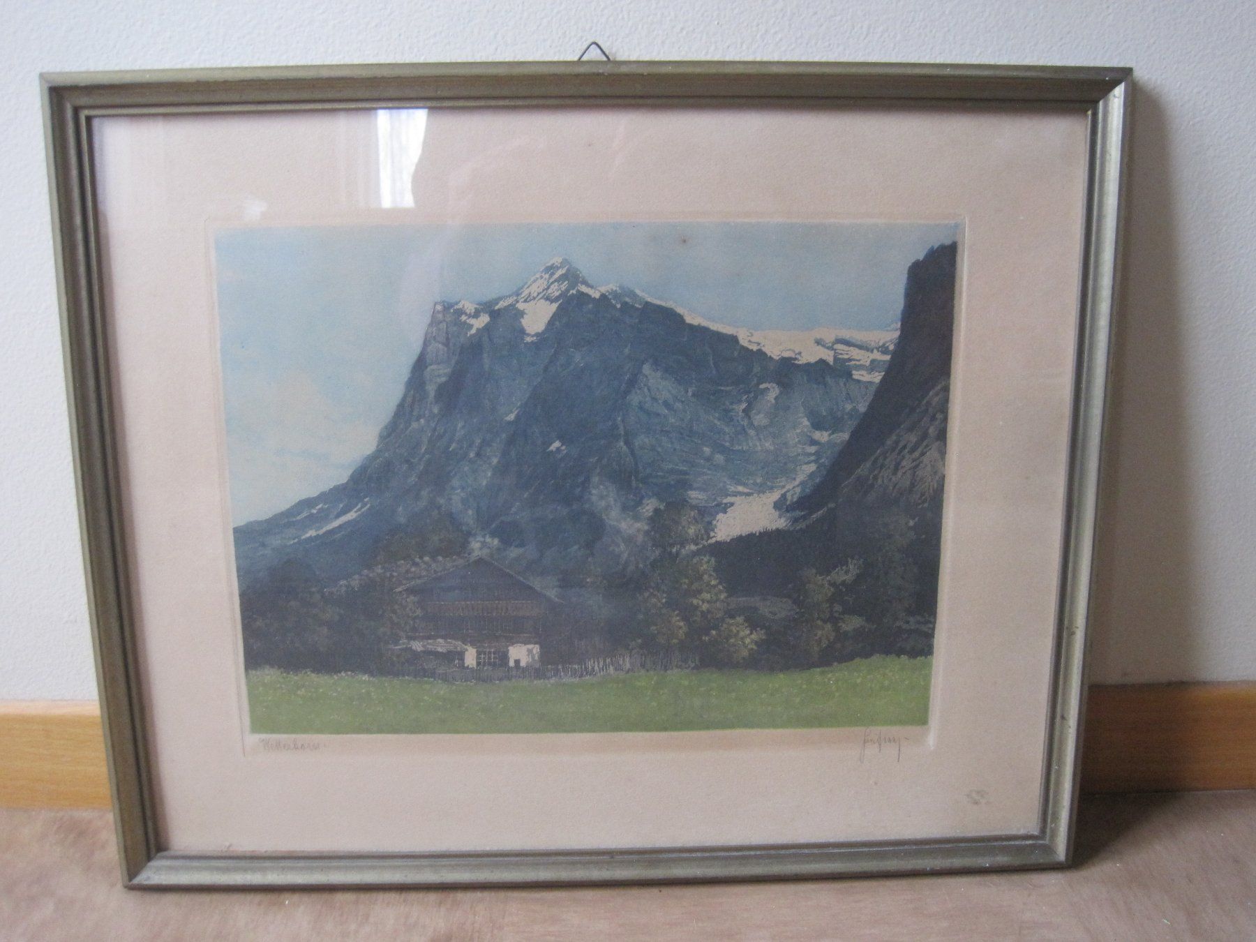 Grafica & Litografie: Grafik oder Litho: Wetterhorn, signiert – Usato da Grub AR venduto da Kafisieb