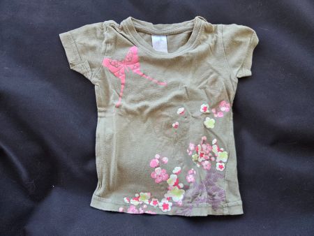 T-shirt kaki papillons 18-24 mois 80 - 86 cm