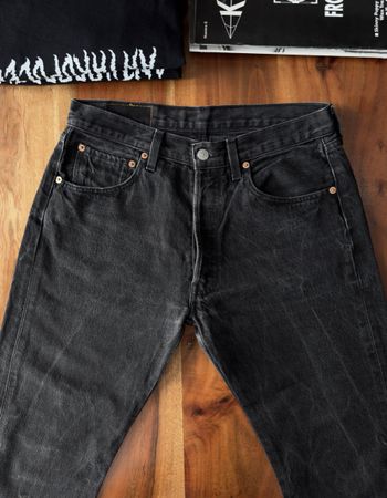 Levi’s 501 Jeans schwarz/grau, Slim / Custom Look