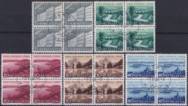 1955, B71-B75 Viererblöcke +Ersttagsstempel LUXUS!, 150.-+