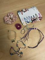Haarschmuck Set für Mädchen, viele Haargummis, Ketteli