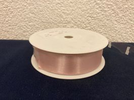 Satin - Band verdrahtet, 25 mm breit,  20 Meter, rosa