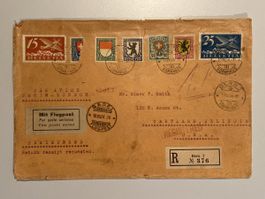 Schweiz 1924, Flugpost, Bern/ Basel/ USA, 10.Xll.1924