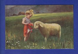 ENFANT - Jeune fille et mouton