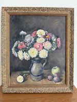 Ölgemälde, Stillleben Blumen, Früchte 