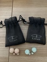Karma Ohrstecker, neuwertig mit Säckli, 2 Paar, top!